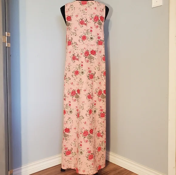 Mountain Lake Casuals Cottagecore Linen Blend Floral Dress Kawaii Friends Garden - Picture 3 of 12